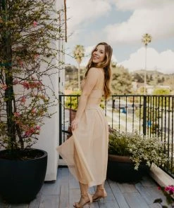 Samantha Eng Mesh Skirt Nude Bottoms