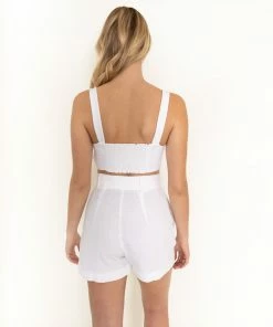 Mumu White Linen Blazer Outerwear