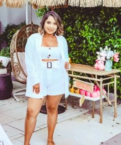 Mumu White Linen Blazer Outerwear