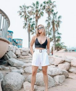 Mumu White Linen Shorts Basics