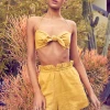 Dress Forum Yellow High Waist Shorts