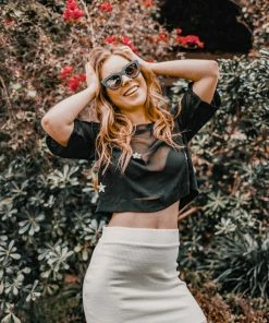 Samantha Eng Ribbed Mini Skirt Ivory