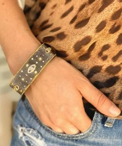 Be-Je Designs Accessories Black & Gold Eye Bracelet