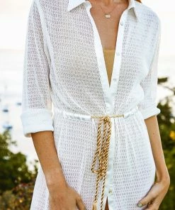 Beachy Side White Lace And Satin Maxi Coverup Dresses