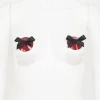 Fraulein Kink Black & Red Bow Pasties Lingerie