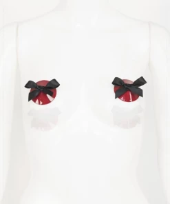 Fraulein Kink Black & Red Bow Pasties Lingerie