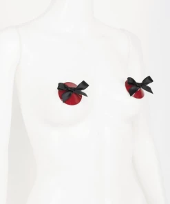 Fraulein Kink Black & Red Bow Pasties Lingerie