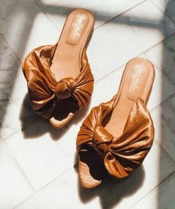 Jessica Caballero Bronze Julieta Bow Flats Nudes