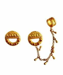 La Sierra Fez Gold & Terracotta Chain Earcuff Accessories
