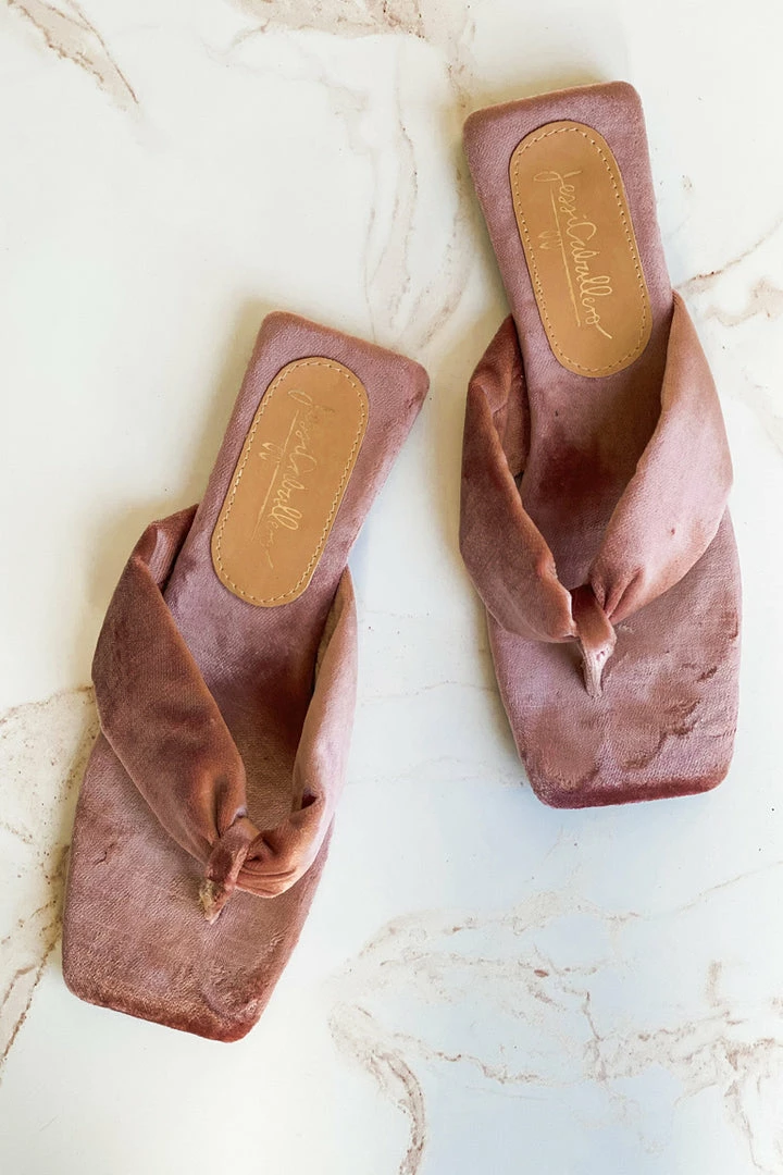Jessica Caballero Pink Velvet Flip Flops 4 Jessica Caballero Pink Velvet Flip Flops