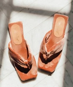 Jessica Caballero Pink Velvet Flip Flops