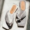 Jessica Caballero Silver Velvet Flip Flops Shoes 1 Jessica Caballero Silver Velvet Flip Flops Shoes