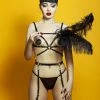 Fraulein Kink Black Ostrich Feather Teaser Lingerie