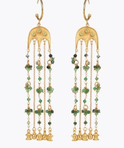 La Sierra Green Agate Chain Earrings Accessories 7 La Sierra Green Agate Chain Earrings Accessories