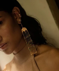 La Sierra Green Agate Chain Earrings Accessories