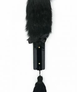 Fraulein Kink Lingerie Black Leather & Fur Paddle