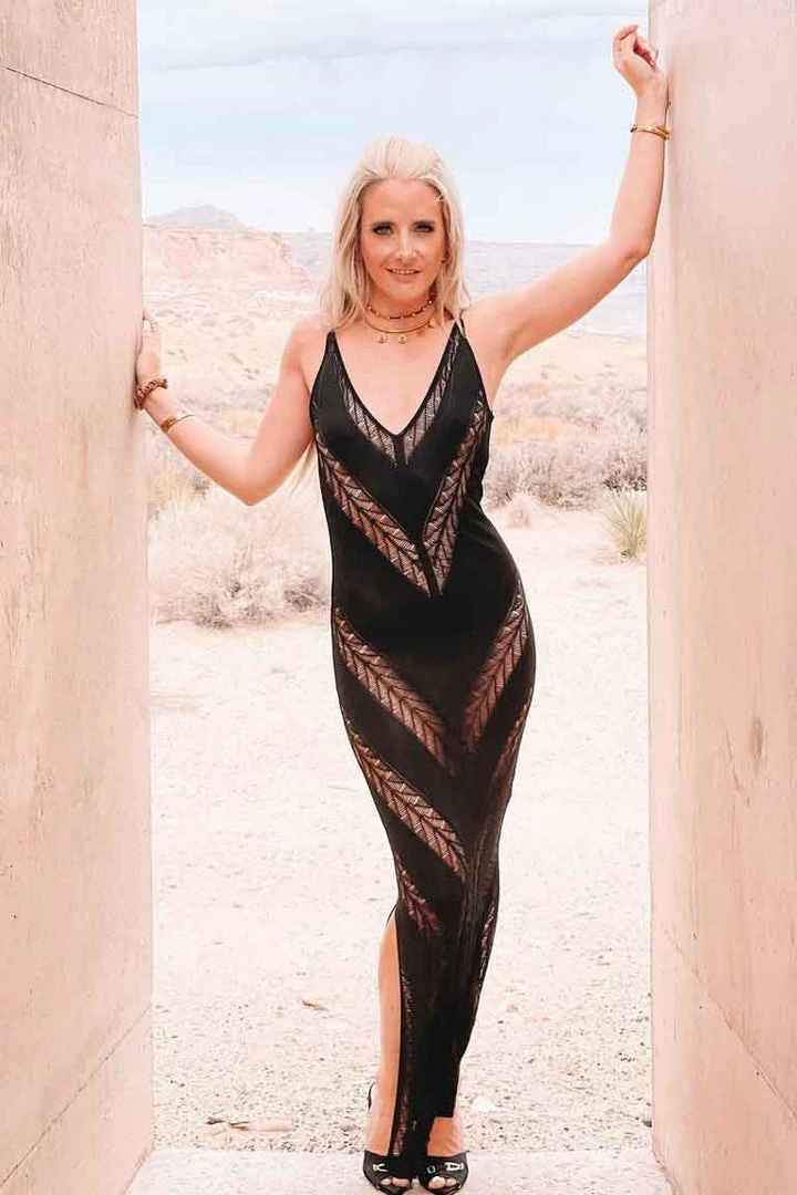 Moeva Black Knit Maxi Dress Dresses 6 Moeva Black Knit Maxi Dress Dresses