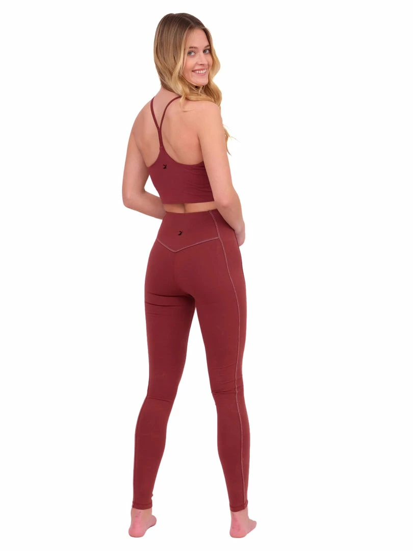 Glyder Merlot & White Contrast Yoga Pants 10 Glyder Merlot & White Contrast Yoga Pants