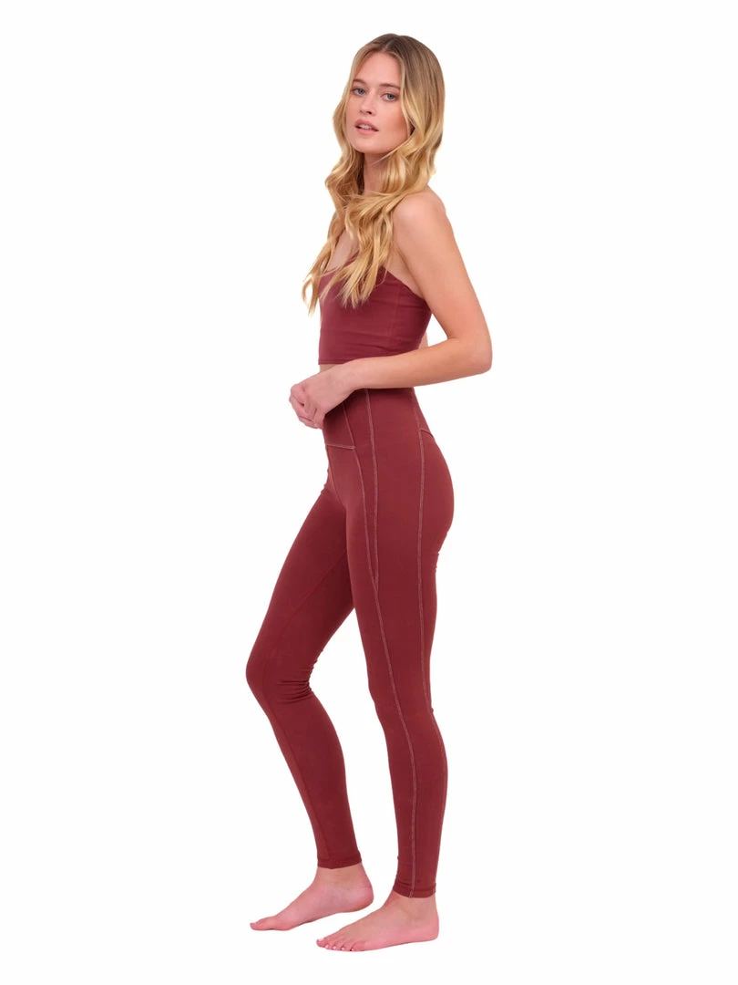 Glyder Merlot & White Contrast Yoga Pants 9 Glyder Merlot & White Contrast Yoga Pants