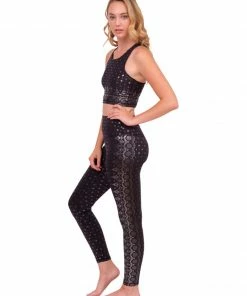 Glyder Metallic Silver & Black Sports Bra Activewear 14 Glyder Metallic Silver & Black Sports Bra Activewear