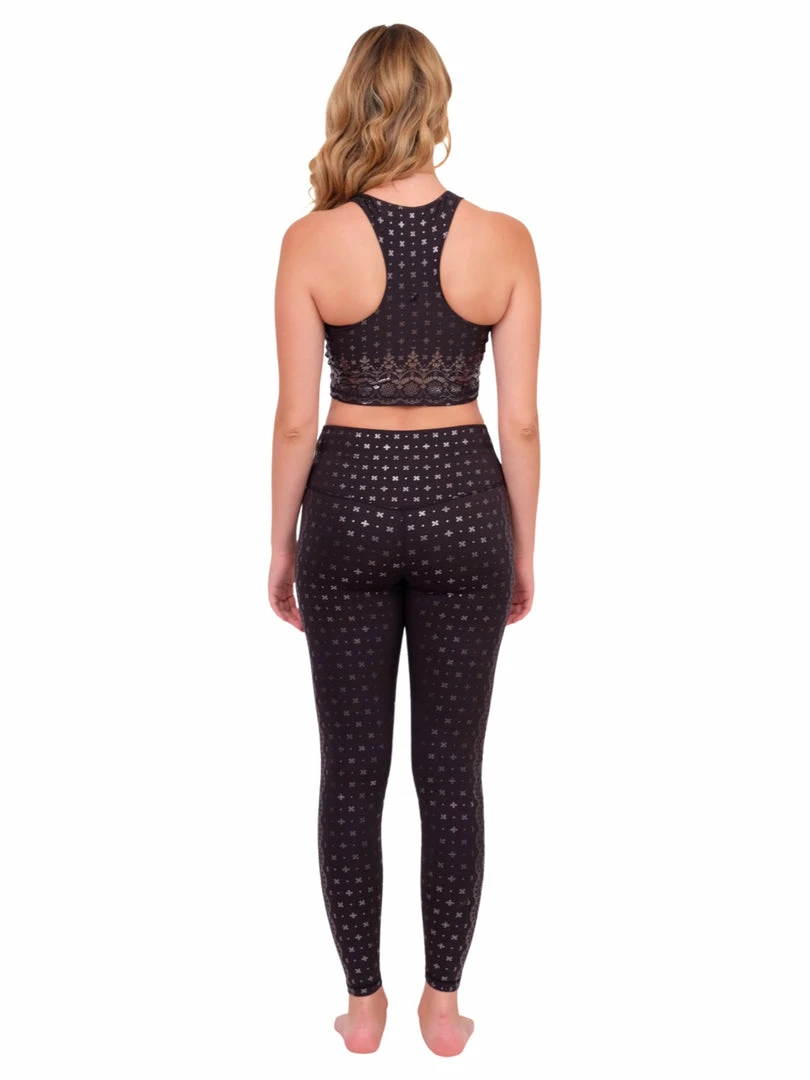 Glyder Metallic Silver & Black Sports Bra Activewear 9 Glyder Metallic Silver & Black Sports Bra Activewear