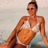 Baccio White & Gold Handpainted Bikini Top