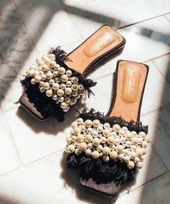 Jessica Caballero Black Fidelina Pearl Flats