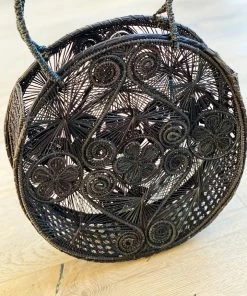 Guadalupe LLC Woven Round Black Purse