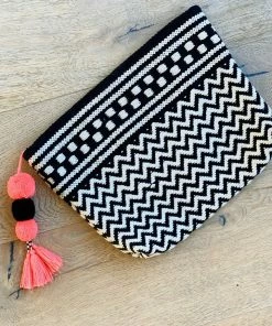 Guadalupe LLC Accessories Tahiti Clutch With Pom-Pom Tassel