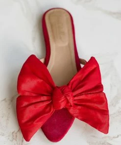 Jessica Caballero Shoes Red Bow Flats