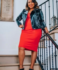 Blanc Noir Basics Black Zip Up Moto Jacket