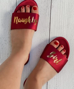 Etsy Burgundy Naughty Girl Slippers Accessories