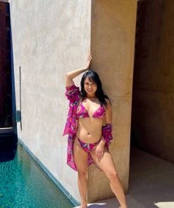 Triya Pink Paisley Bikini Top