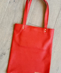 Etsy Red Leather Tote Bag