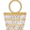 Beachy Side Accessories White & Gold Crochet Purse