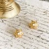 La Sierra Beige Star Earrings