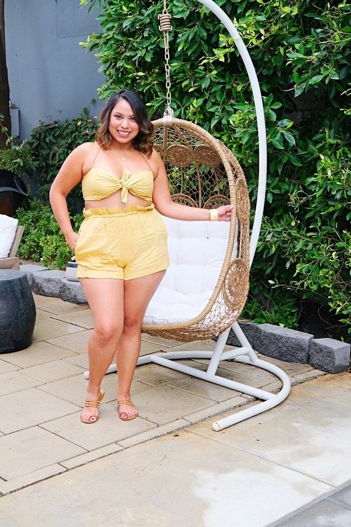 Dress Forum Yellow High Waist Shorts 7 Dress Forum Yellow High Waist Shorts